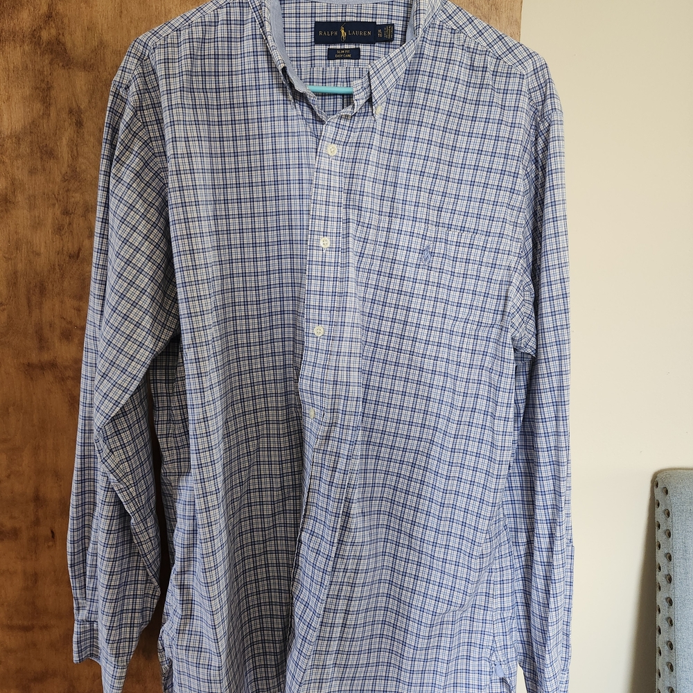 Ralph Lauren Blue Checkered Men's Shirt